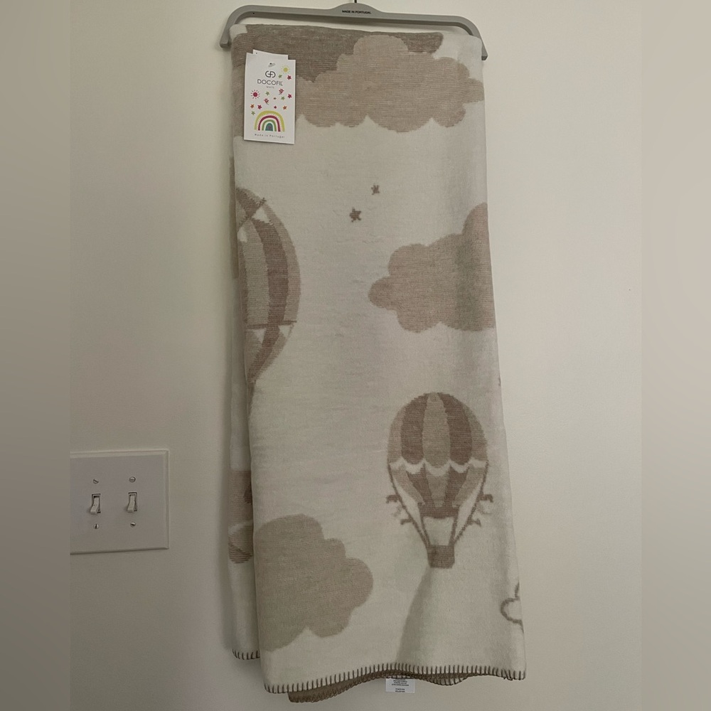 Reversible Cozy Cloud and Hot air Balloon Baby Blanket